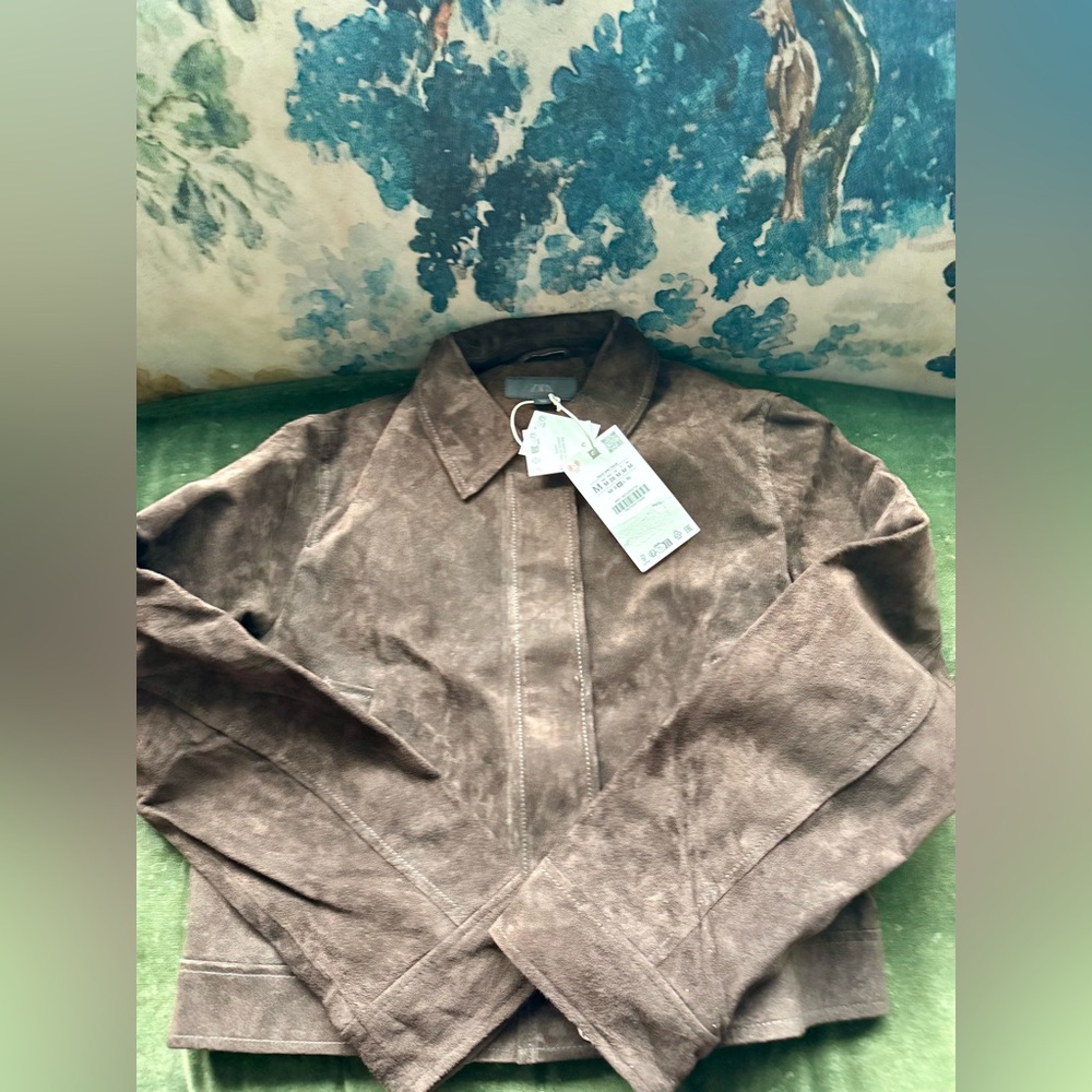 ZARA 100% LEATHER BOMBER JACKET - Picture 13 of 14